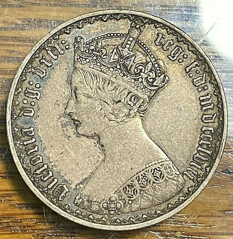 1858 Great Britain Florin Superb Original XF/AU KM-746.1 Best Price on Ebay* CHN Cover