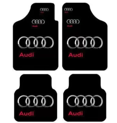 For Audi Car Floor Mats 4PCs All Models Universal Size Black Carpets Liners Rugs - image 1 of 4