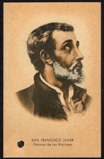 Holy card relic antique de San Francisco Javier santino image pieuse