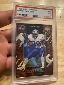 Barry Sanders PSA 7 Upper Deck Embossed Collector Card Man Cave Detroit 1999 - Picture 1 of 12
