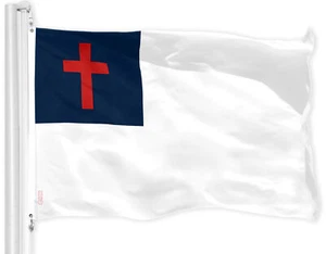 G128 Christian Flag 2x3 Ft LiteWeave Pro Series Printed 150D Polyester - Picture 1 of 6