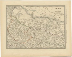 Mapa antiguo del noreste de la India de Walker (1853) - Imagen 1 de 1