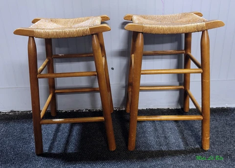 Mid-Century Danish Rush Seat Saddle Bar Stool *Sold Separately* Cover