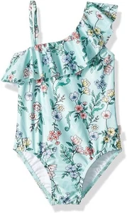 Seafolly Girls' 169941 Little Apron Front Tank One Piece Swimsuit Size 7 - Picture 1 of 2