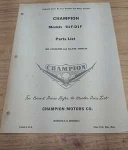 Champion S1F-D1F Parts List - 1940 Standard and DeLuxe Singles Manual - Picture 1 of 4