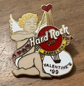 Hard Rock Cafe Barcelona 1999 Valentinstag Pin Amor Gitarre Pin - Bild 1 von 1