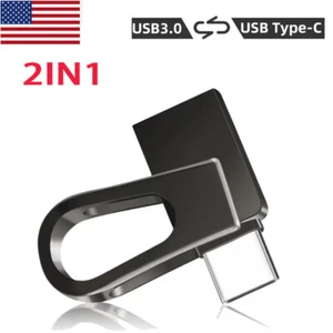 2TB 256GB Mini 2IN1 USB Flash Drive Type-C Memory Stick Storage Pen Thumb U Disk - Picture 1 of 8