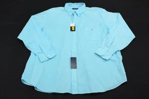 Camicia Ralph Lauren con bottoni davanti grande e alta 2XB 2X Big nuova con etichetta blu acqua leggera - Foto 1 di 8