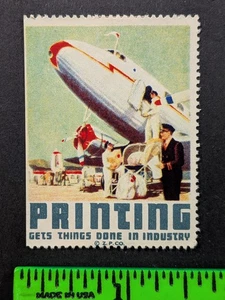 Sello póster de avión pintura vintage - Imagen 1 de 2