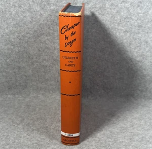 Vintage Cheaper by the Dozen Gilbreth Carey 1949 Hardcover Humor Family Motion - Picture 1 of 8