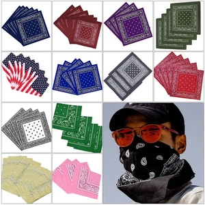 100% Cotton Printed Bandana Mouth Protection Headband Wear Scarf Neck Tie Gift - Picture 1 of 66