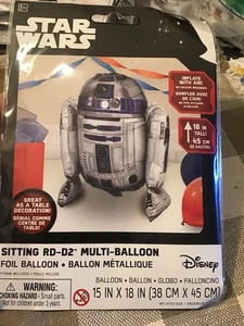 Disney Star Wars RD-D2 15”x18” Sitting Foil Party Balloon Anagram NWT - Picture 1 of 2