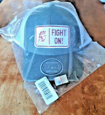Authentic Zephyr Zhats USC Trojans Fight On! trucker cap hat grey white snapback - Image 1 of 4