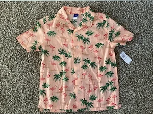 OLD NAVY TODDLER BOYS TROPICAL FLAMINGO SHIRT TOP PALM TREE~5T~NWTS~QUICK SHIP - Picture 1 of 5