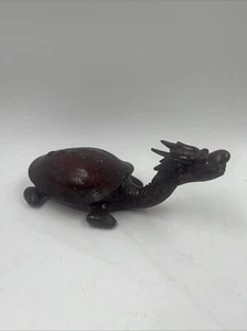 Vintage Chinese hand carved Wooden Lidded Dragon wood box Antique Rare - Picture 1 of 10
