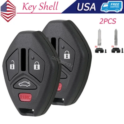 2 Llaves de coche remoto carcasa carcasa cubierta llavero para Mitsubishi Eclipse Galant Lancer Foto 1 de 4
