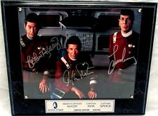 DeForest Kelley Leonard Nimoy William Shatner signed Star Trek 6 8x10 plaque COA