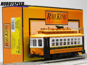 MTH RAILKING TRANSYLVANIA TRACTION BUMP N GO TROLLEY W/ LEDS O GAUGE 30-5243 NEW - Picture 1 of 13