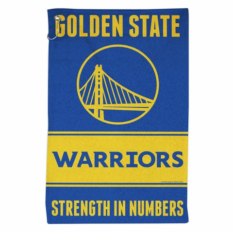 GOLDEN STATE WARRIORS ALL PURPOSE GOLF TAILGATE TOWEL 16"X25" HOOK AND GROMMET Cover