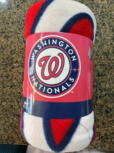 New MLB Washington Nationals Large Super Soft Fleece Throw Blanket 50" X 60" - Picture 1 of 4