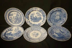 6 Spode Blue Room Collection England Dinner Plates 10 1/2" Wide - Picture 1 of 1