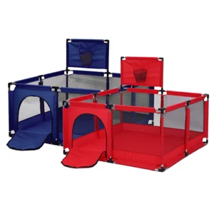 Box per bambini recinto bimbi 4-36 mesi con canestro e rete trasparente 128x128 - Photo 1/14
