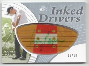 COREY PAVIN 2012 UD SP Game Used Inked Drivers Persimmon Dark Auto 06/10 - Picture 1 of 2