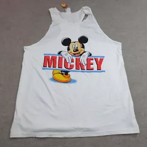 Vintage Disney Shirt XL White Tank Top Mickey Mouse Old Stock NEW - Picture 1 of 7