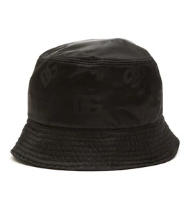 DOLCE & GABBANA black nylon DG logo print bucket hat Size 59 cm / Large - Picture 1 of 7
