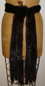 Cinturón bufanda de piel de visón rancho natural talla 78" X 3 1/2" ENVÍO GRATUITO excelente estado - Imagen 1 de 7