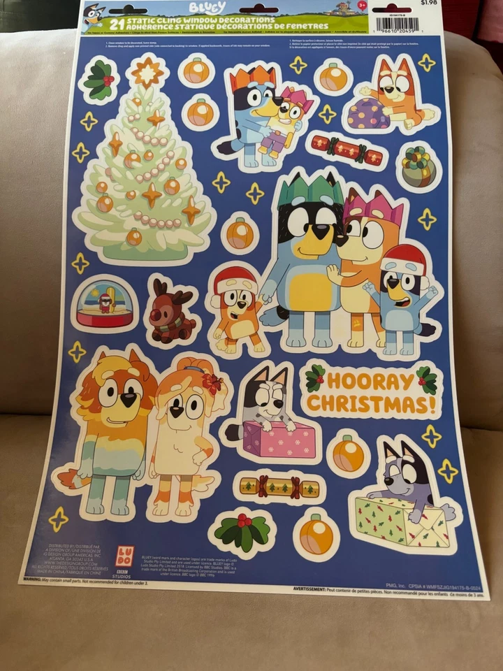 NAVIDAD 21 DECORACIONES ADHESIVAS VENTANA AZUL, NUEVAS. Foto 1 de 1