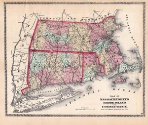 1872 BEERS ATLAS OF ESSEX CO., MA-MAP-MASSACHUSETTS, RHODE ISLAND, & CONNECTICUT - Picture 1 of 1