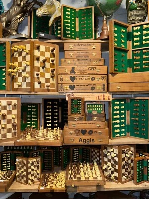 Personalised Chess, Magnetic Chess Set, Magnetic Chess Board and Pieces Handmade - Image 1 of 4