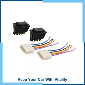 Universal Pack(2) 5 Pin Car Power Window Glass Lift Switch w/Wire Harness Socket - Picture 1 of 6