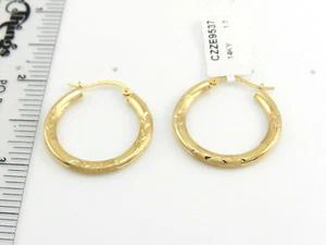SCHÖNE CREOLEN DIAMANTSCHLIFF 14K GELBGOLD NEU IM KARTON # J457 - Bild 1 von 2