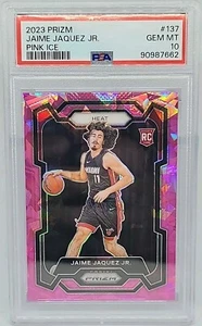 2023-24 Panini Prizm Pink Ice Prizm #137 Jaime Jaquez Jr. ROOKIE RC PSA 10 - Foto 1 di 7