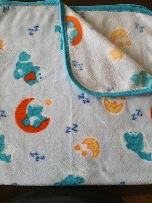 SESAME STREET ELMO 婴儿毯 36 英寸×36 英寸 婴儿 睡月 星星 蓝色 zz lovie — 第 1/4 张图片