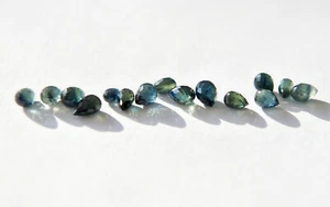 Loose briolette sapphires x 15 weighing a total of 17.47 cts - Picture 1 of 4