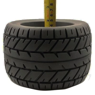 2Pcs Wheels Rims W/Rubber Tires Hex Hub For Tamiya/Clod Buster/Bullhead Truck - Image 1 of 4