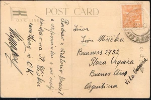 639 DELINEADOR DEL OCÉANO JAPONÉS PERFECTO LÍNEAS POSTAL 1938 ENVÍO DESDE BRASIL (SANTOS) - Imagen 1 de 2