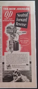 Johnson 1949 motor fueraborda barco anuncio impreso vintage años 40 tanque de combustible Mile-Master - Imagen 1 de 1