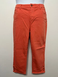 CHICO'S THE PLATINUM Crop Capri Jeans Pants Coral Size 2 New NWOT! - Picture 1 of 12