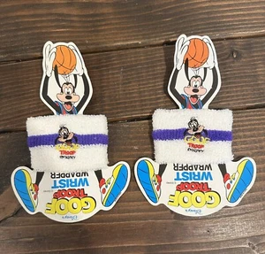 Vintage Disney NEW Goof Troop Wrist Sweat Bands w/Promo Card Pizza Hut early 90s - Imagen 1 de 5