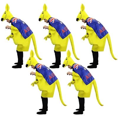 DÉGUISEMENT FANTAISIE KANGOUROU ADULTE DRAPEAU AUSTRALIEN CAPE AUSTRALIA DAY RUGBY LOT - Photo 1/4