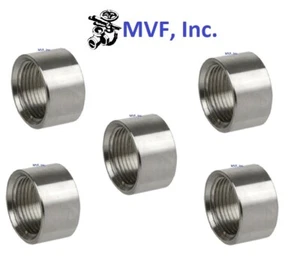 1/2" 150 NPT Half Coupling 304 Stainless Pipe Weld Bung (5-Pack) SS090441304(x5) - Picture 1 of 5