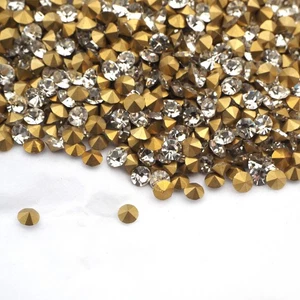 Lot 1440pcs SS17, 4 mm clear crystal Czech Vintage Machine Cut glass Chatons - Picture 1 of 5