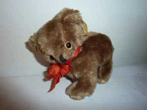 Oso de peluche Darling Vintage Character 1930 marrón mohair 5" con etiqueta original - Imagen 1 de 6