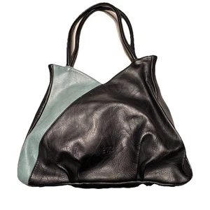 Borsa hobo in pelle vegana ispirata ai tulipani Espy blu/nero - Foto 1 di 12