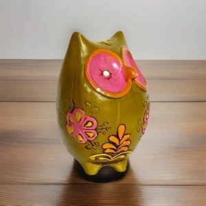 Vintage MCM 1970’s Ceramic Owl Piggy/Coin Bank - Picture 1 of 14