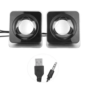 1 Pair Mini USB2.0 Speaker Computer Laptop Desktop Wired Stereo Music Speaker FY - Afbeelding 1 van 24